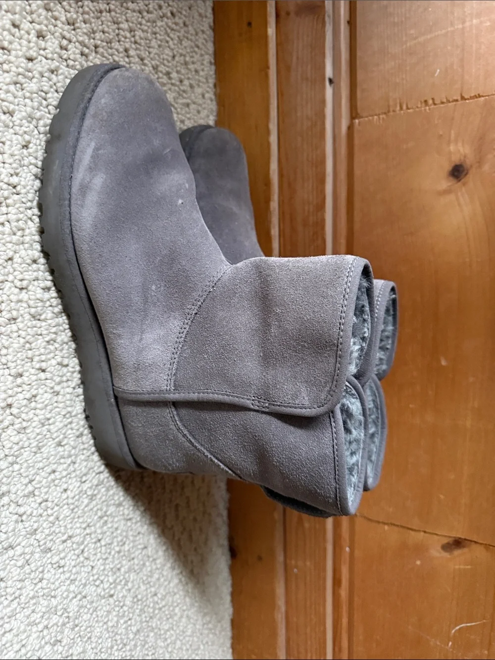 Ugg Gray Suede Winter Boots - Short Ankle Style Size 7